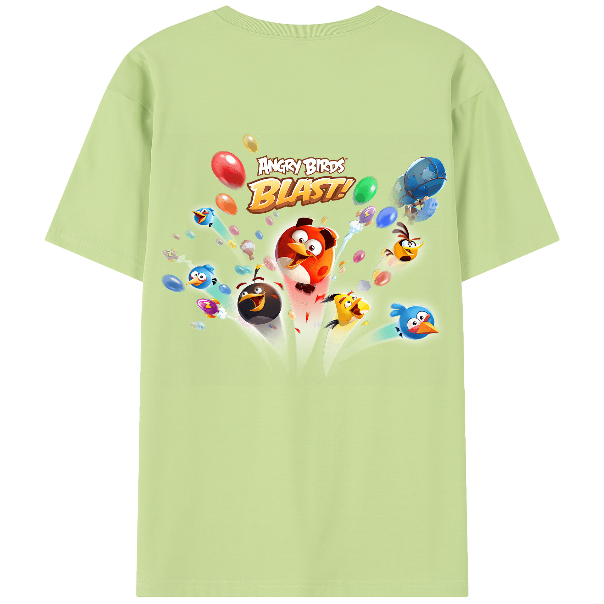 （画像用） Angry Birds アングリーバード 綿100％半袖Tシャツ（背面プリント）